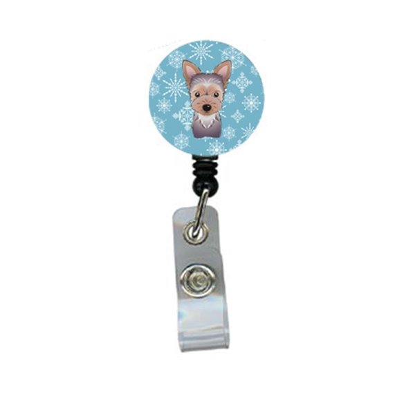 Carolines Treasures Snowflake Yorkie Puppy Retractable Badge Reel BB1666BR